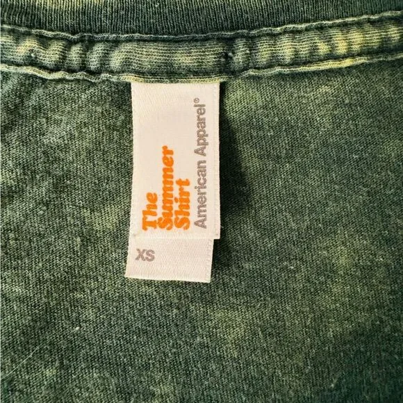 American Apparel unisex summer shirt soft deep v-neck t-shirt, acid wash green - Picture 8 of 9